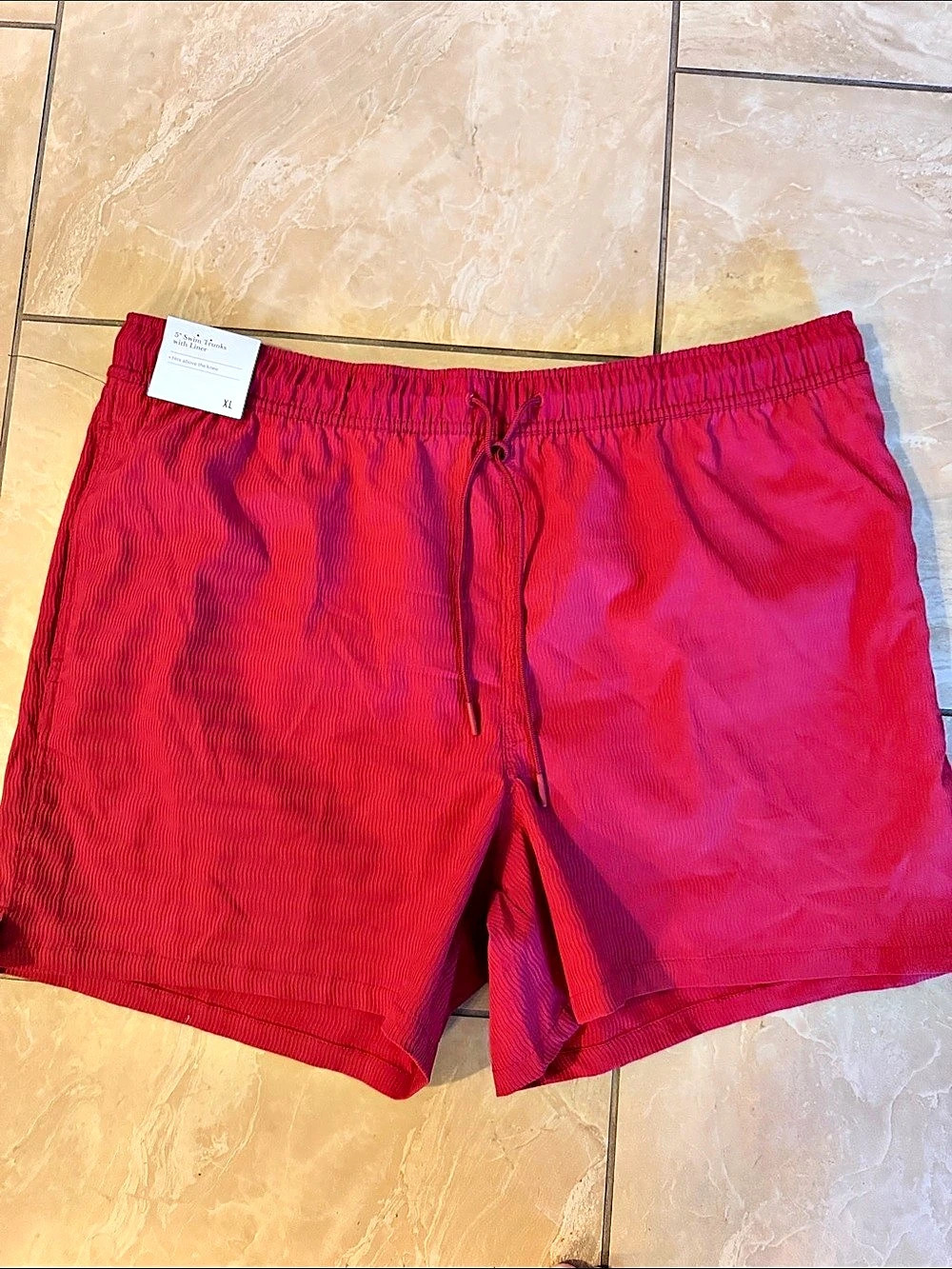 5" Red Swim Trunks Size XL NWT